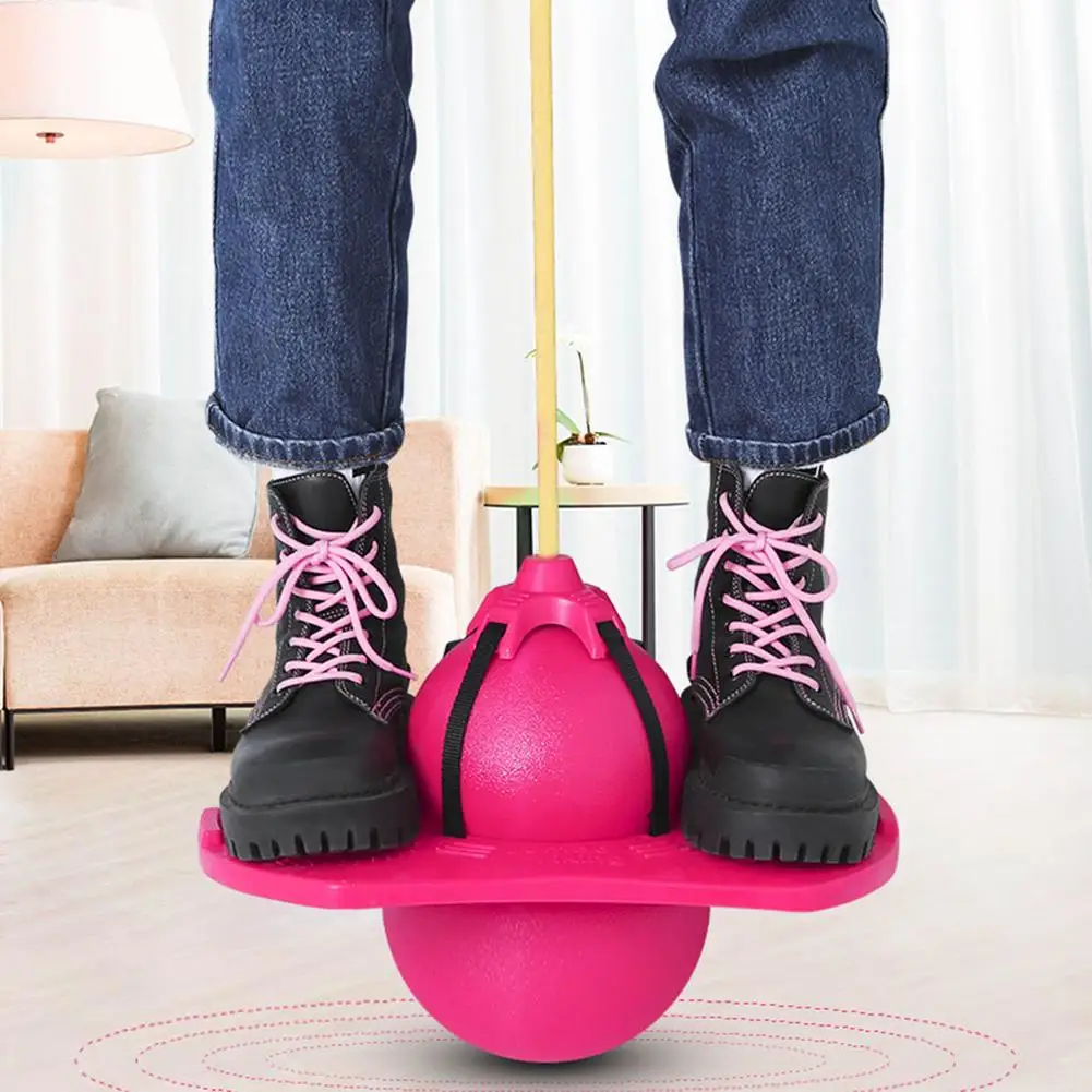 

Balancing Toy For Adults And Children Bouncing Ball With Handle And Pump Kids Bouncy Jumping Ball Toy Stretched Or Disassembled