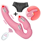 Реалистичный фаллоимитатор, вибратор без бретелек, вибратор Strapon, двойная вибрация, секс-игрушки для лесбийских пар, эротический секс-шоп