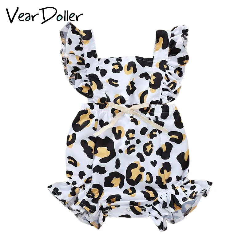 

VearDoller Baby Rompers Fashion Leopard Print Toddlder One-Pieces Summer Sleeveless Infant Romper New Born Baby Girl Clothes