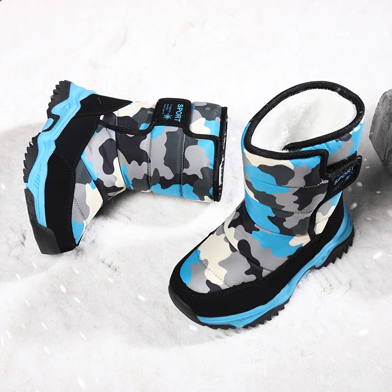 XZVZ-Botas de nieve gruesas para ni&ntilde;os, zapatos antideslizantes impermeables para mantener el calor, c&oacute;modos, cortos, Invierno-2
