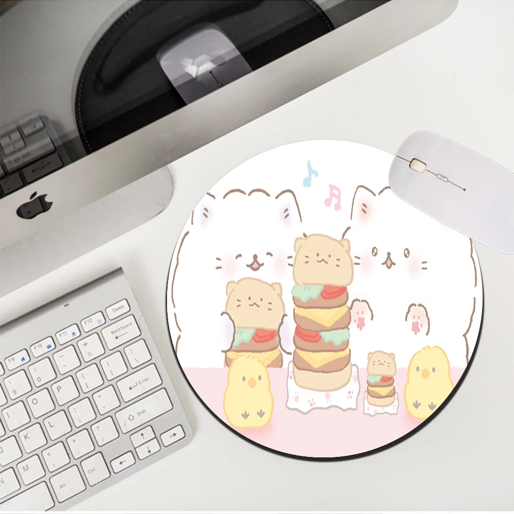 

MRGLZY Прямая поставка Kawaii Белый Кот коврик для мыши маленький Настольный коврик нескользящий резиновый для девушек ПК игровые аксессуары 20X20/...