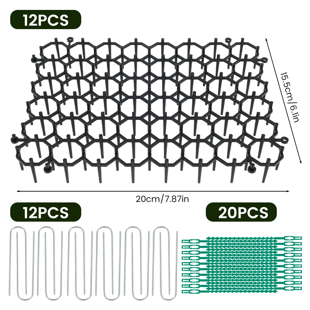 

12Pcs 15.5CM*20CM Garden Prickle Strip Dig Stop Cat Repellent Deterrent Mat Spike Portable Anti-Cat Dog Outdoor Garden Supplies