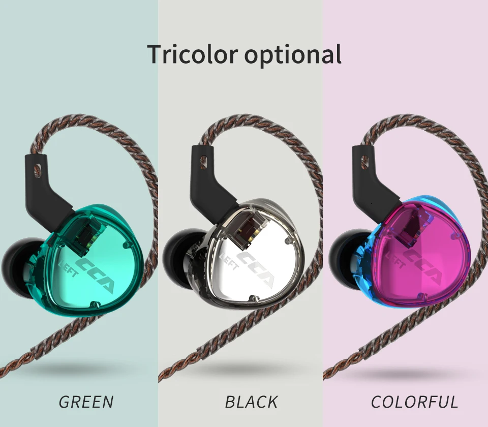 CCA C04 1BA+ 1DD гибридные наушники в ухо HIFI DJ монитор для бега спортивные наушники гарнитура вкладыши с съемным обновленным кабелем