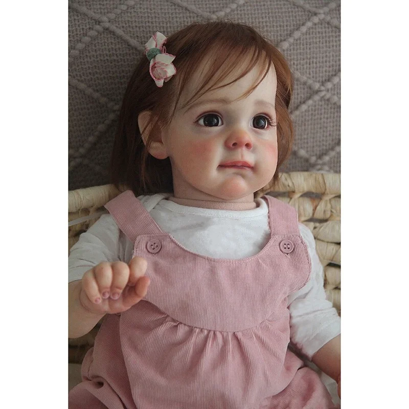 

NPK 60CM Handmade Reborn Doll High Quality Reborn Toddler Maggie Detailed Lifelike Hand-rooted Hair Collectible Art Doll