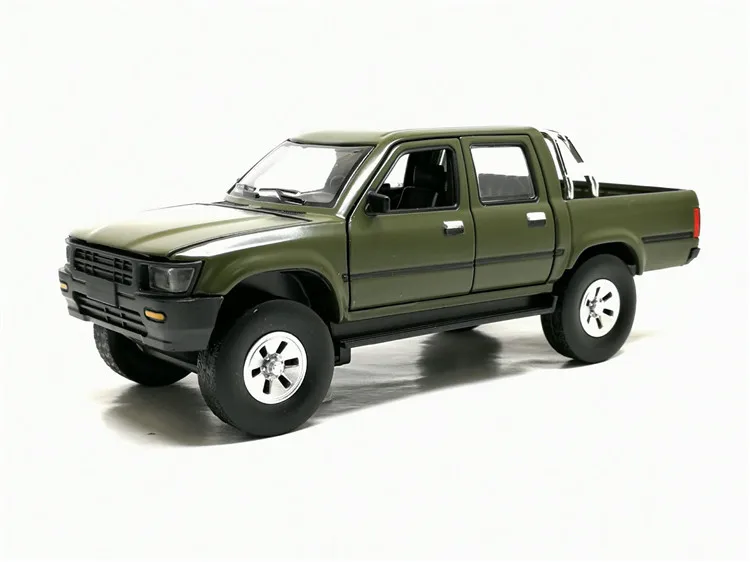 Новинка 1/32 Toyota Hilux пикап с анти-танковым пистолетом литая металлическая Модель автомобиля игрушки звуковое освещение для детей подарки с коробкой