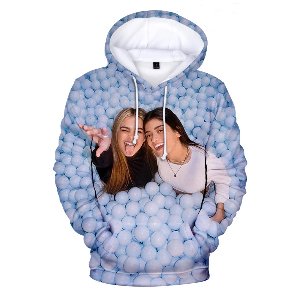 

Новое поступление 2021, толстовка Charli DAmelio с 3D принтом, свитшот для мальчиков и девочек, повседневные пуловеры, осенне-зимние толстовки оверса...