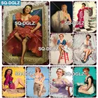 Металлическая пластина 90s Pinup, SQ-DGLZ г., винтажный декор для паба, металлический плакат для девочек, украшение для дома, искусство на заказ