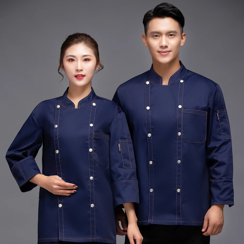 Новое поступление зимняя куртка для шеф повара с длинным рукавом пальто готовки