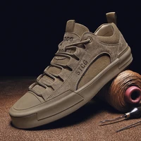 luxury suede leather mens sneakers denim lace up mens casual shoes outdoor canvas shoes male handmade leisure shoes for man