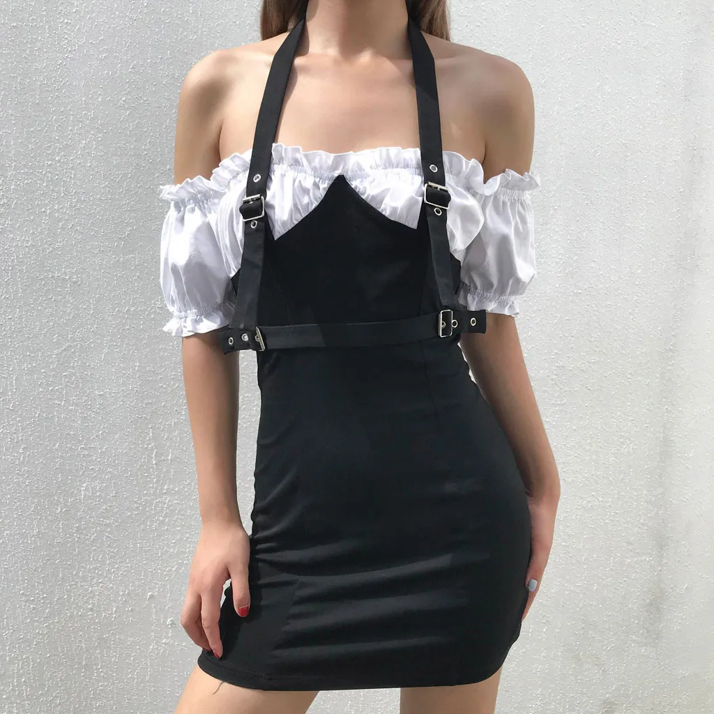 Женское винтажное платье Womail с открытыми плечами и оборками коротким рукавом