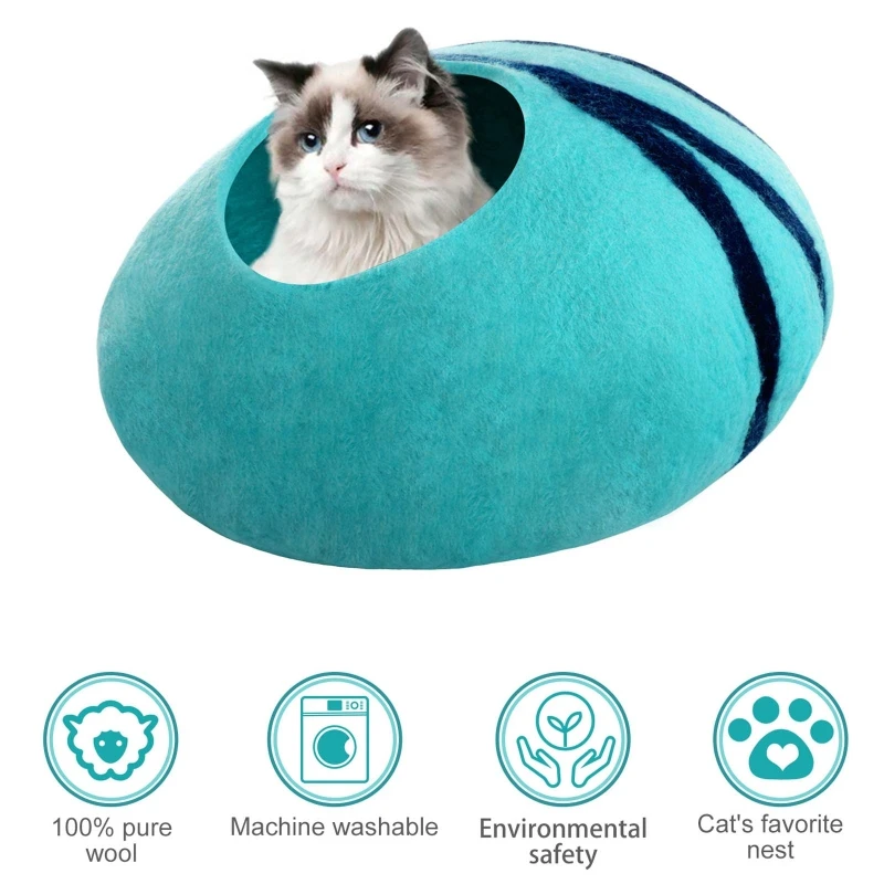 

Creative Egg Shape Cat Litter Cave Bed Soft Cotton Cushion Design Stable Warm Kitten Winter Comfortable Nest for Cats