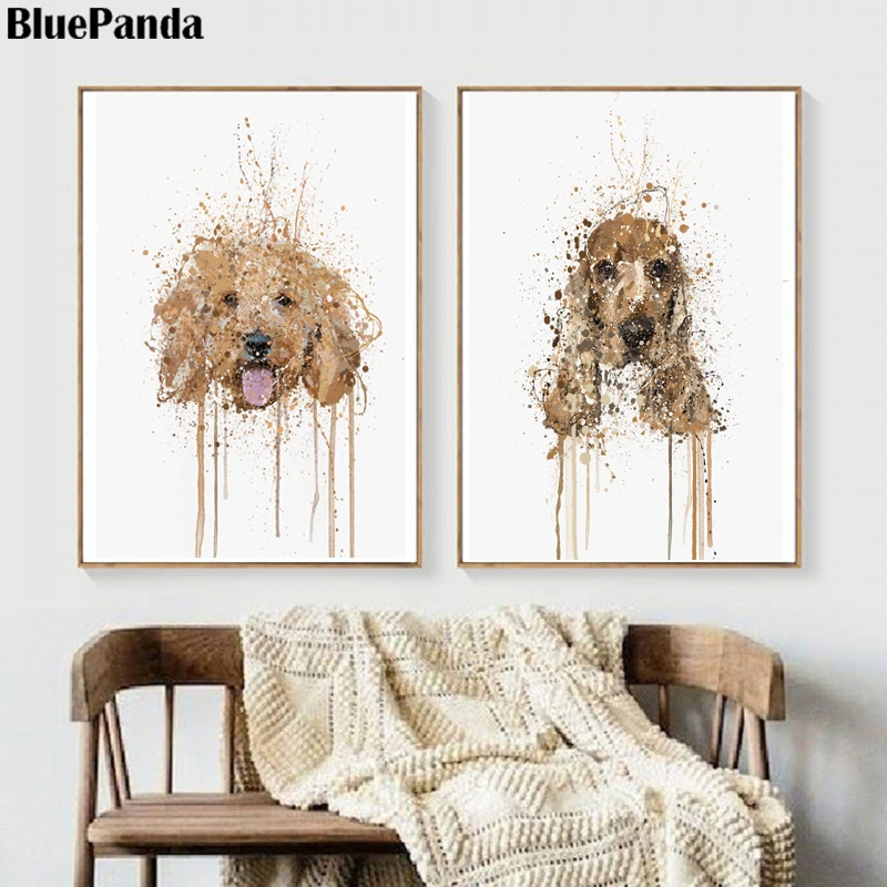 Животные Собаки абстрактные картины на стене художественные принты картина