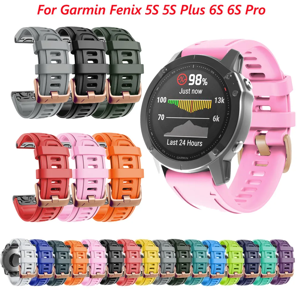 

New 20mm Smart WatchBand Wrist Straps For Garmin Fenix 6 6S 6X Pro 5X 5 5S 3HR Quick Release Silicone Wristband Bracelet Correa