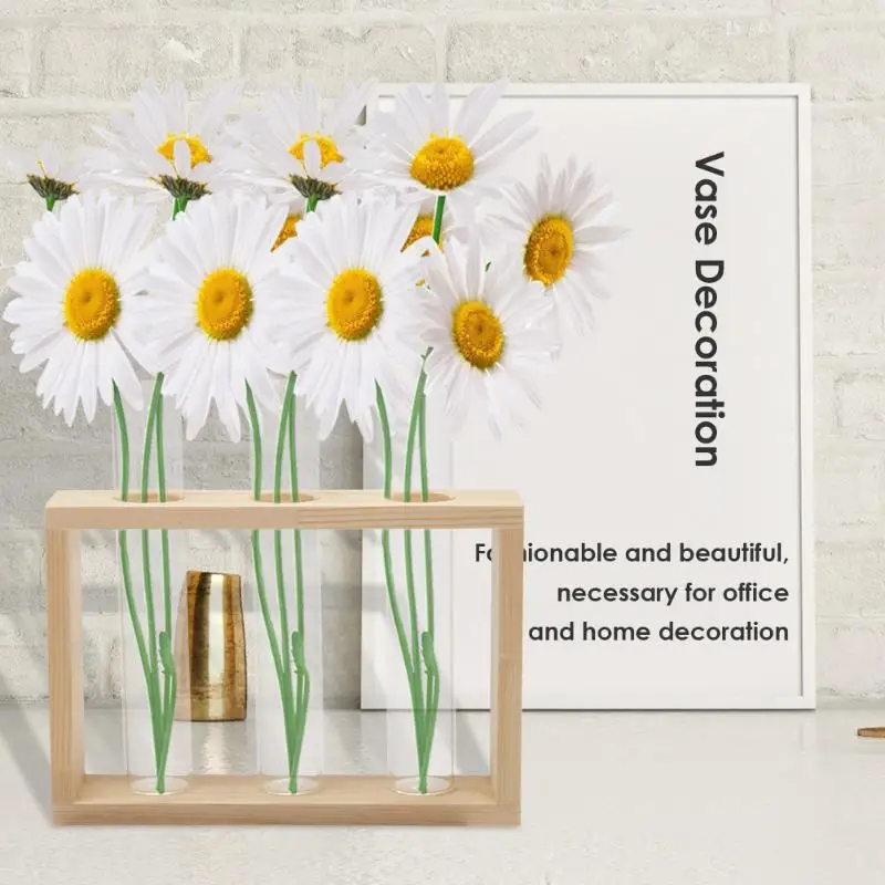 Прозрачная стеклянная ваза деревянная рамка железный художественный бонсай для