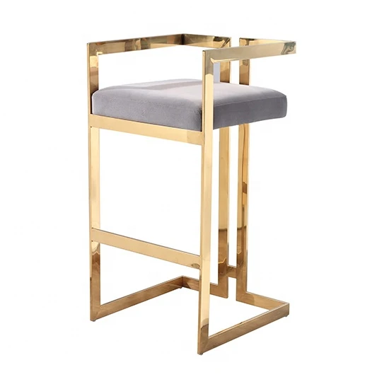 

Contemporary Visionnaire Gold Stainless Steel Bar Chair Luxury Bar Stool