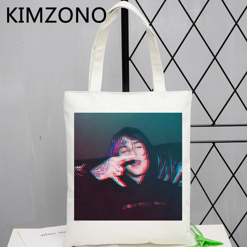 

Lil Peep shopping bag reusable handbag grocery eco canvas bolso bag sacola foldable tote ecobag sac tissu