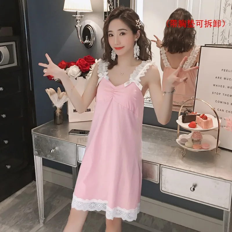 Сексуальное нижнее белье на тонких бретелях 100% хлопковые ночные рубашки для