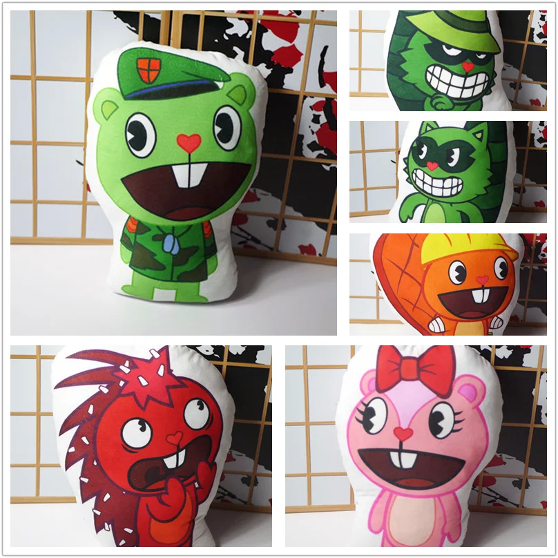 HTF Plush Toys Happy Tree Friends Nutty Flippy Flaky Giggles Cuddles Lumpy Sniffles Figure Pillow Cosplay Doll 9 Styles 40cm