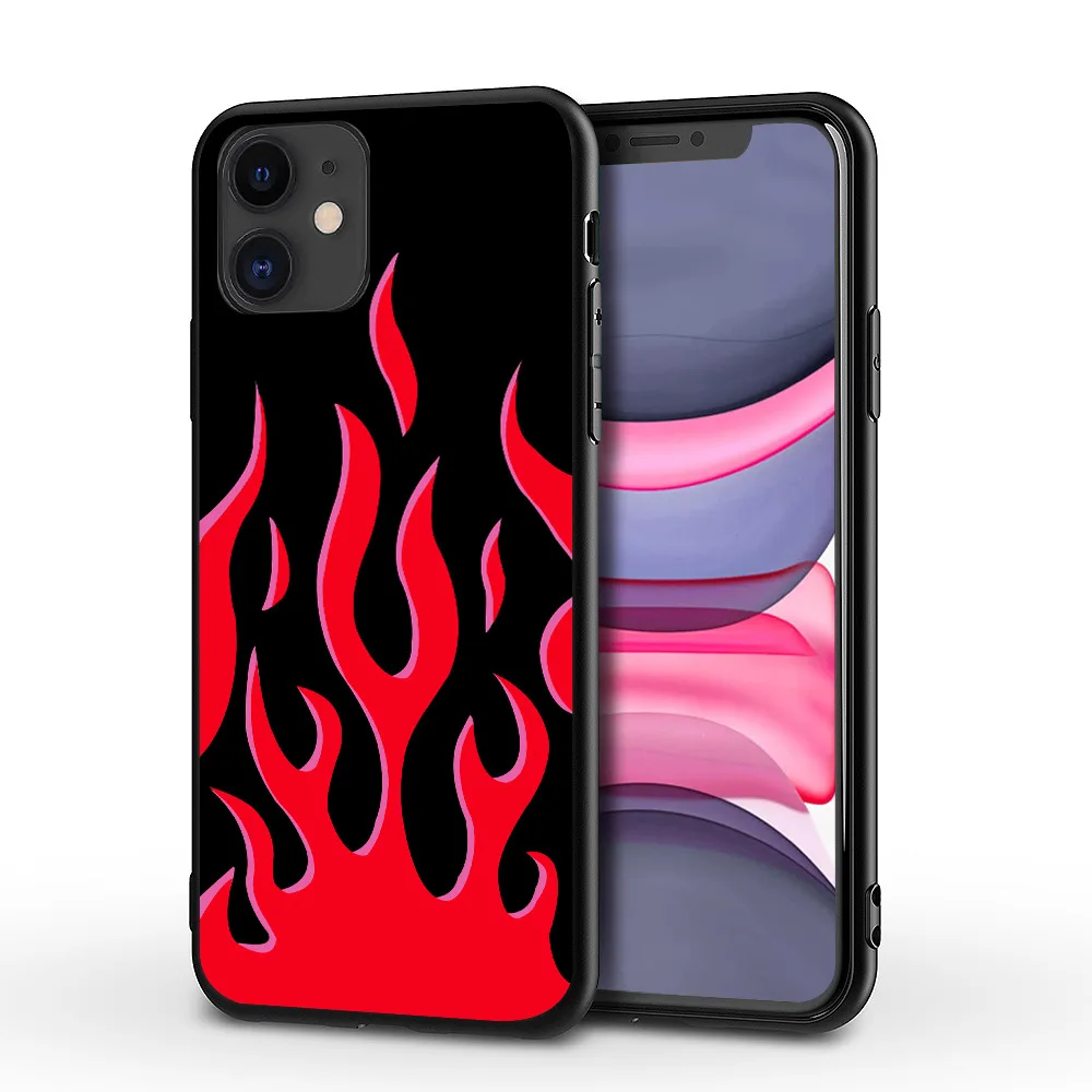 Fashion Cool Green Flame Soft Silicone Phone Cases IPhone 11 Pro XS Max XR X 7 8 6S Plus Fire Pattern TPU Cover Shell | Мобильные
