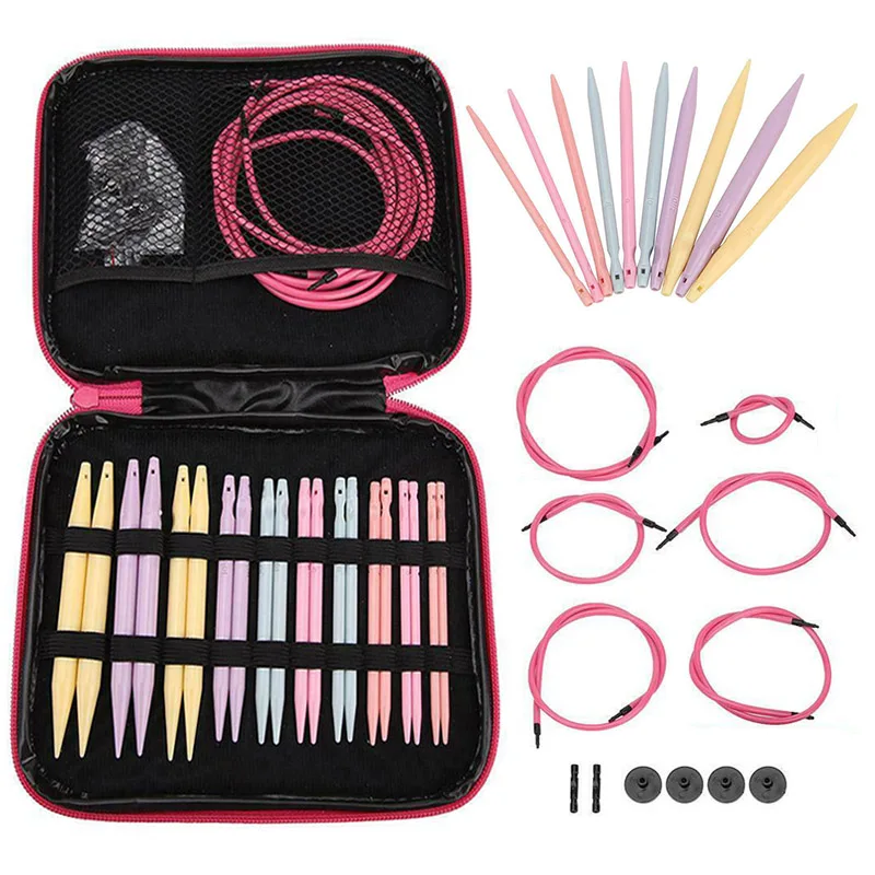 10 пар пластиковых сменных головок набор круговых вязальных спиц крючков для