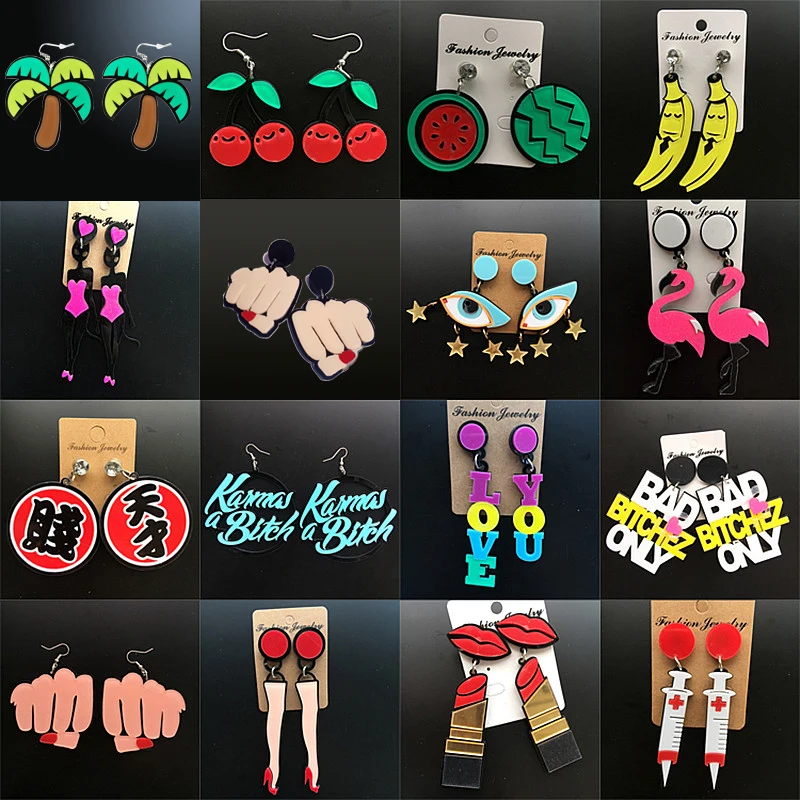 Лидер продаж Модные Акриловые Висячие серьги для женщин и девушек большие