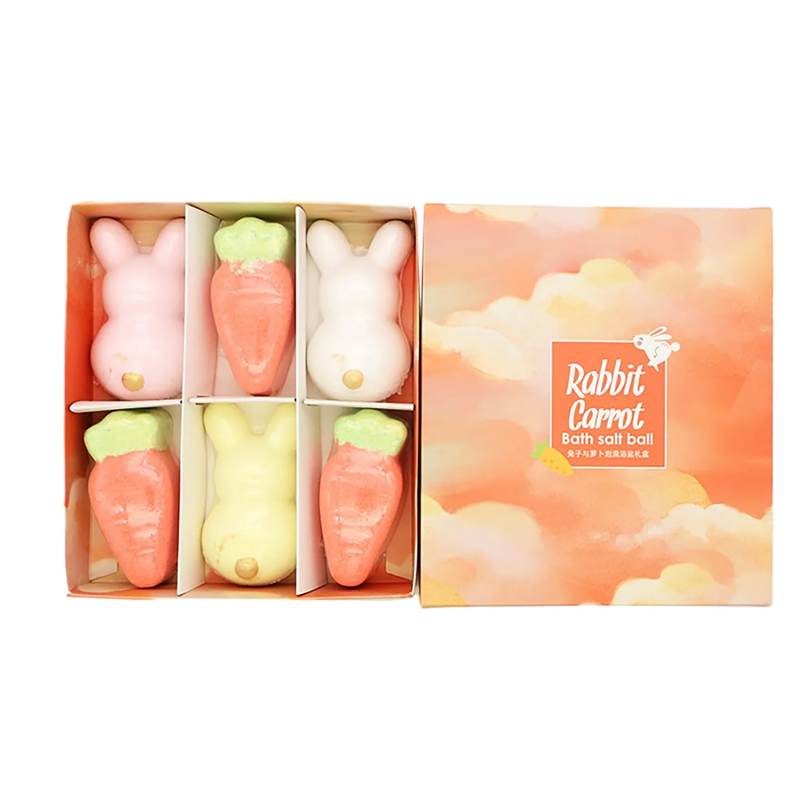 

6pcs/set Huge Bath Bombs Cartoon Bunny Bath Salt Ball For Men Shea Butter Bath Moisturizing Cleaner Stress Relief Skin Soft