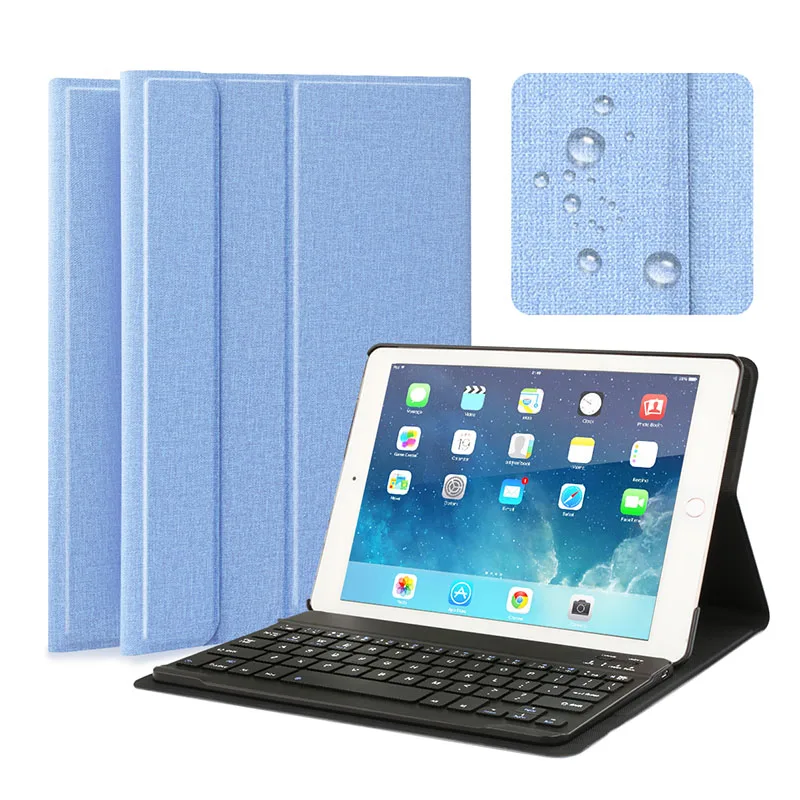 Sky Blue AZERTY QWERTY чехол с клавиатурой для iPad 9,7 для iPad Air 2 Smart Cover для iPad 9,7 с русской испанской английской клавиатурой - Цвет: Sky Blue
