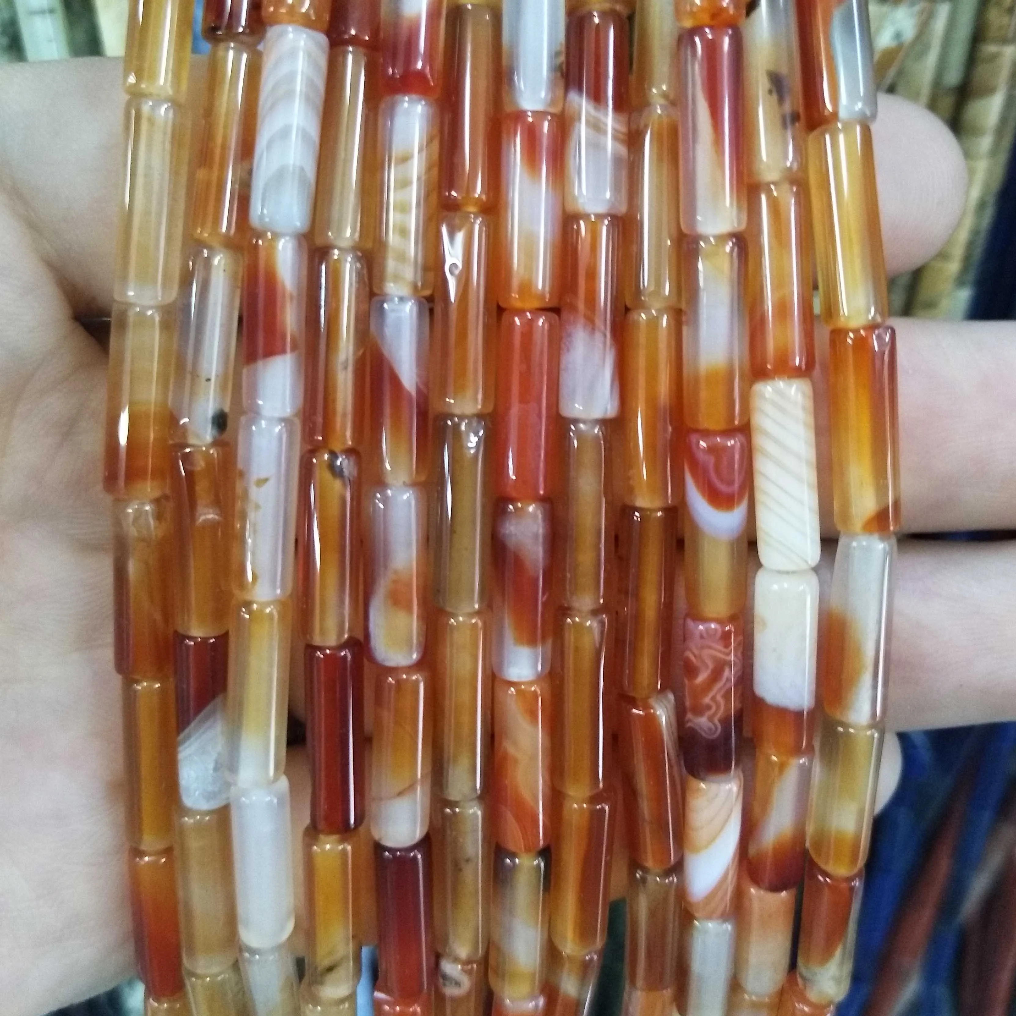 Цилиндрический бирюзовый агат из натурального камня бусины лазурита яшперы для