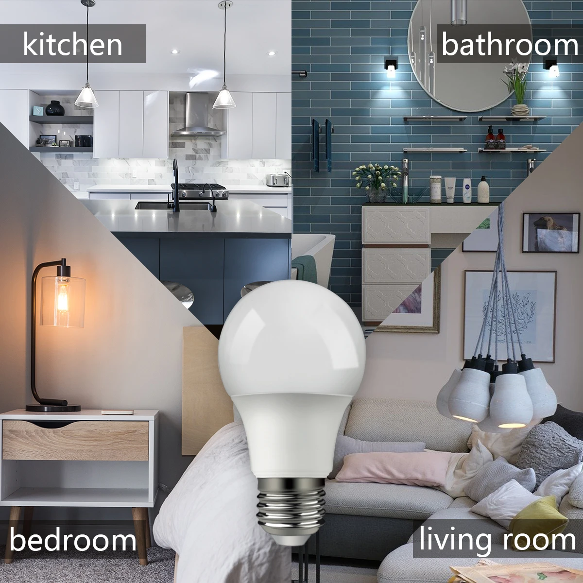 Энергосберегающая лампа A60 9 Вт E27 3000K 1 шт. для украшения интерьера дома и