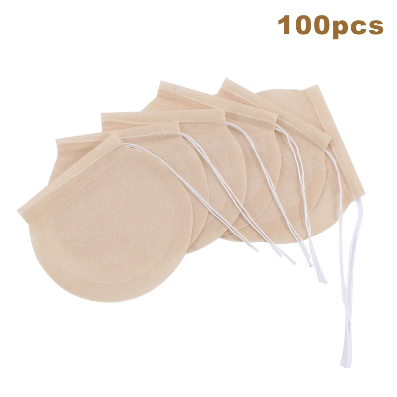 Круглые чайные пакетики 100 шт./лот пустые фильтры для ароматизированного чая со