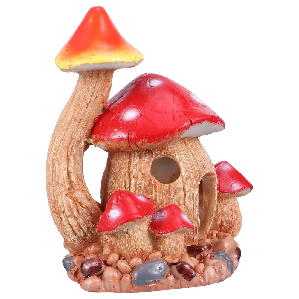 

Resin Craft Fish Tank Decoration Mushroom Shaped Hideout House Cave Hideaway