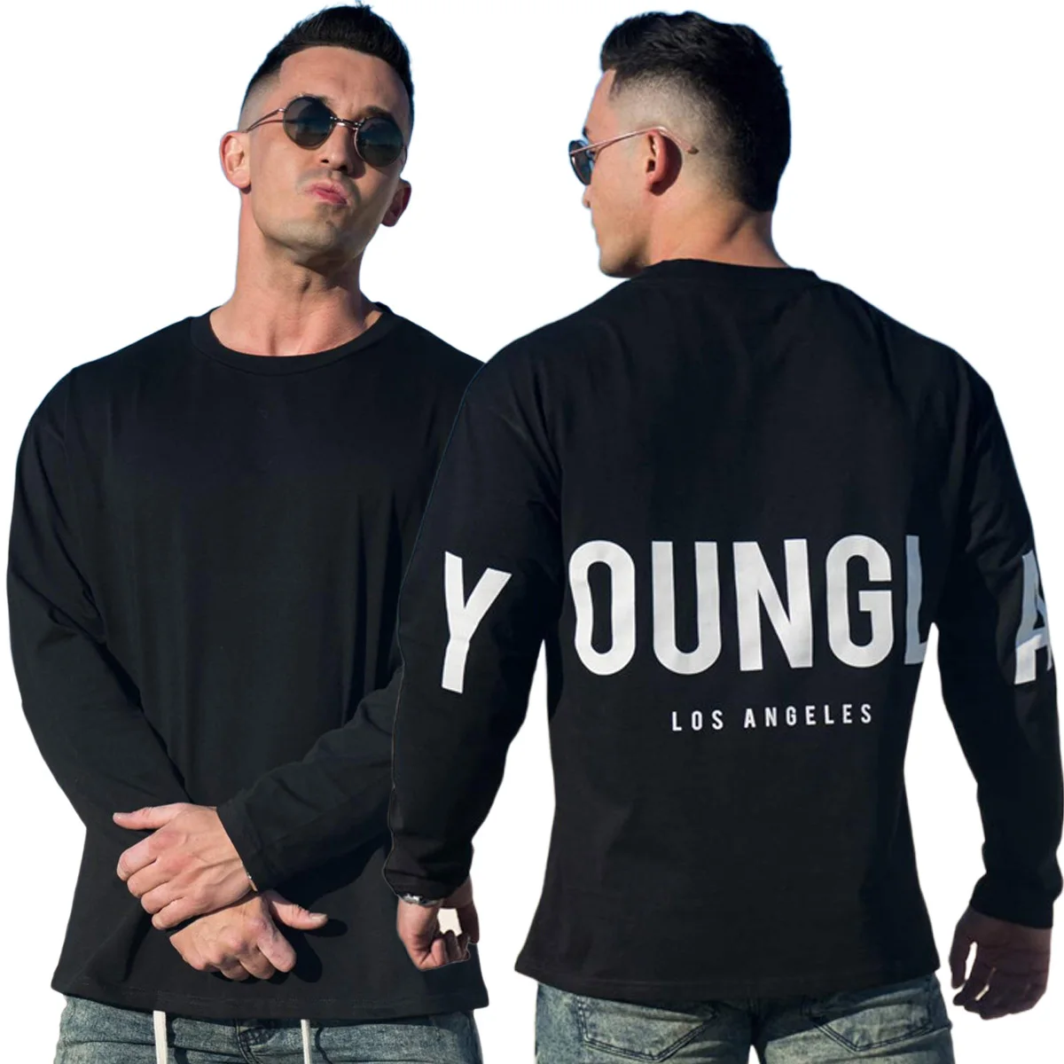 

Men's Outdoor Sport Fitness Running T-shirt Cotton Long Sleeves Harajuku Shirts Men's Clothing Sportswear Camisetas Hombre
