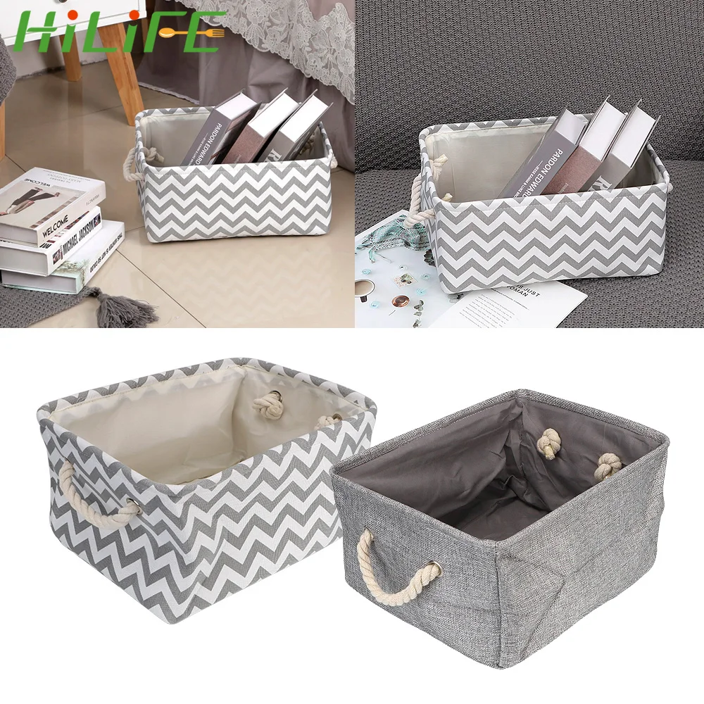 HILIFE льняной ткани коробки складные игрушки корзины для белья с ручкой Одежда