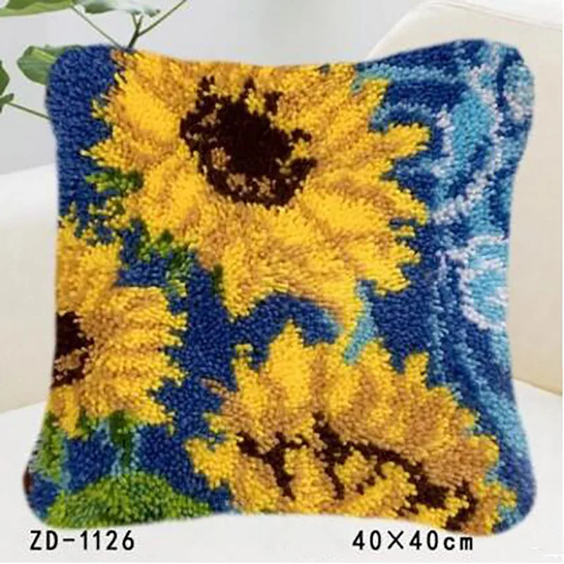 Цветы защелки крюк набор ковриков подушки с вышивкой DIY рукоделие крючком крючок