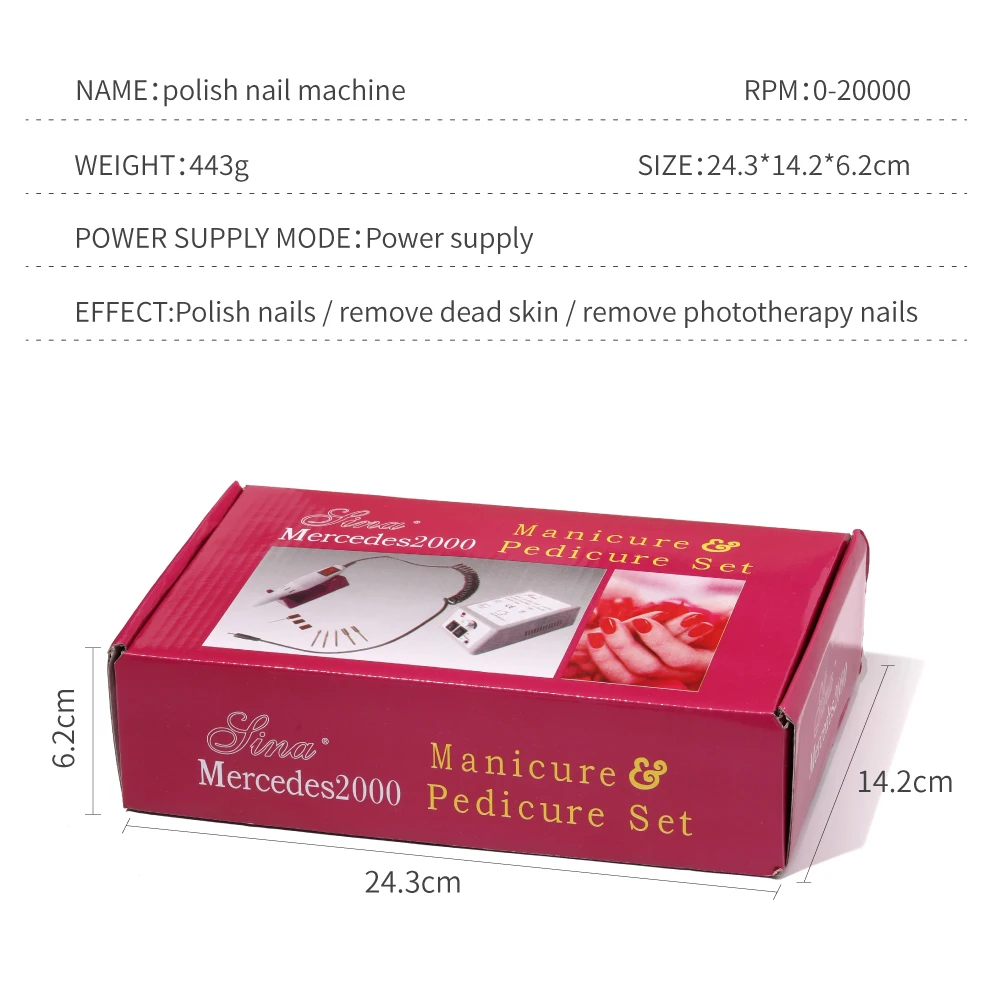 

Nail Drill Electric Apparatus for Manicure 5pcs Milling Cutters Drill Bits Set Gel Cuticle Remover Pedicure Machine Nail Art