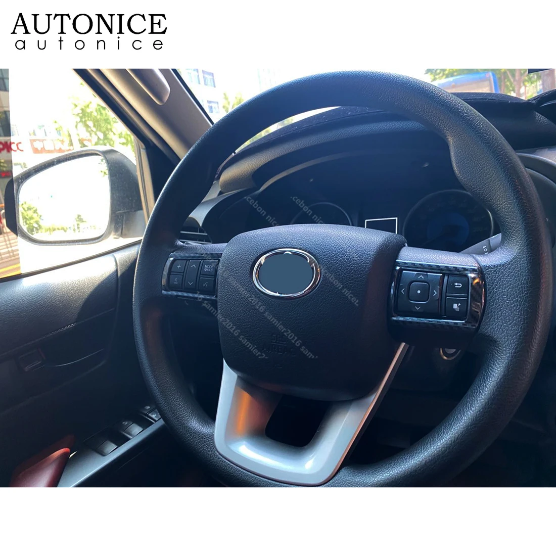 Оплетка на руль из углеродного волокна нержавеющей стали подходит для Toyota Hilux Revo