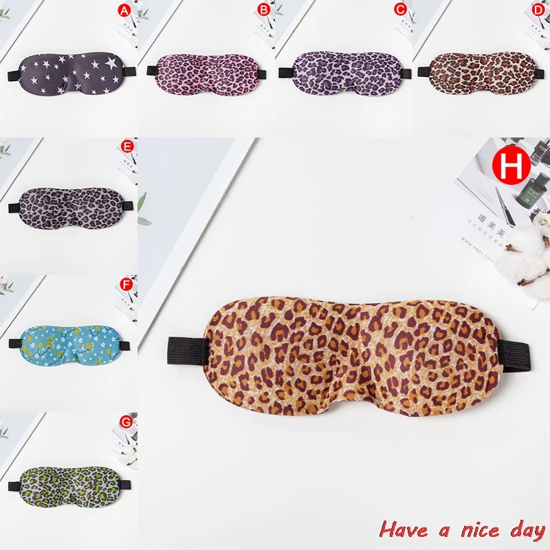 

3D Natural Sleep Cover Shade Patch Portable Blindfold Travel Leopard Eyepatch
