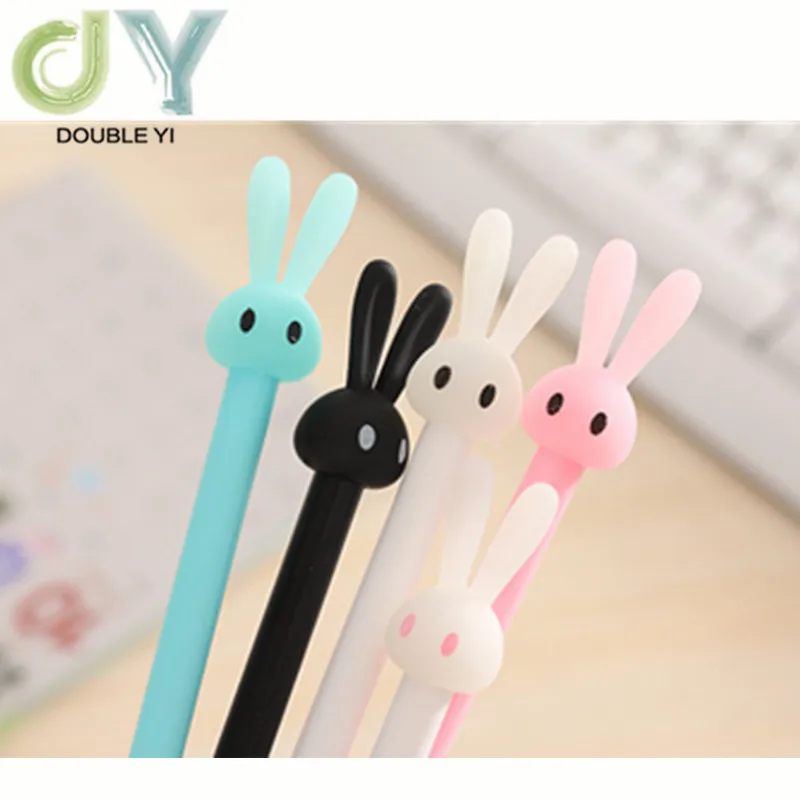 Милый кролик желе гелевая ручка Черные студенческие принадлежности для воды