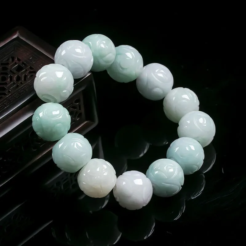 Нефритовый камень жадеит Изумрудный браслет из бисера очаровательные ювелирные