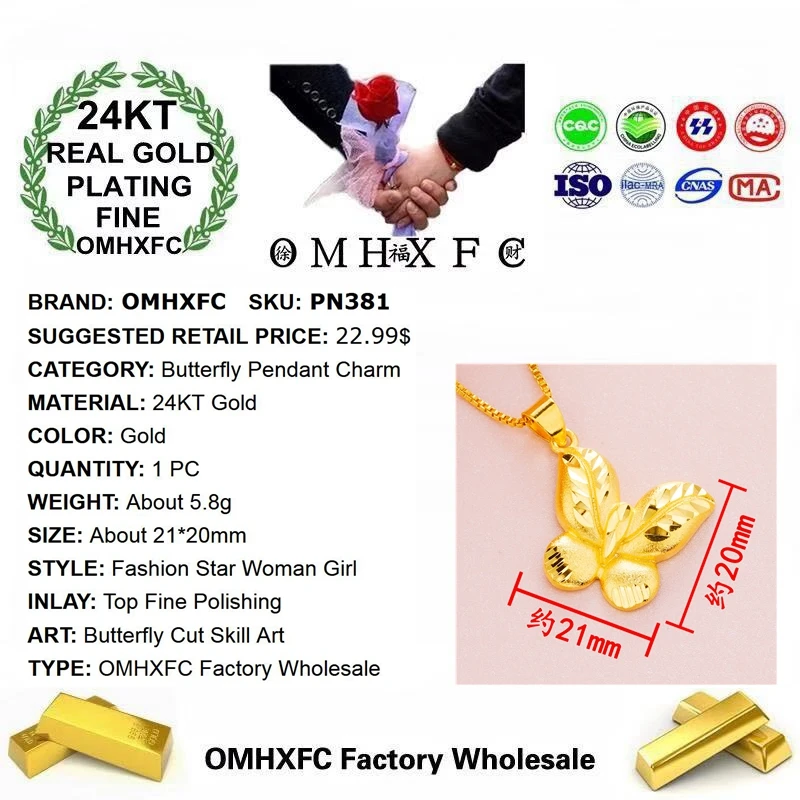Ювелирные изделия OMHXFC оптом PN381 Европейская мода изысканный женский вечерние на