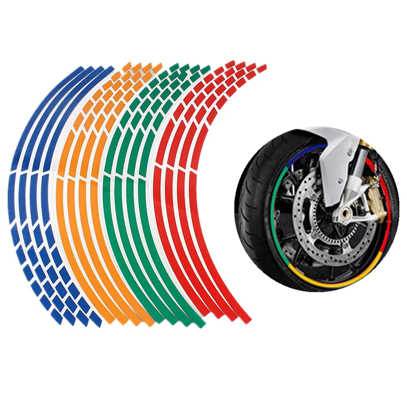 Наклейки на колеса автомобиля и мотоцикла светоотражающая лента для обода 16 шт. 17