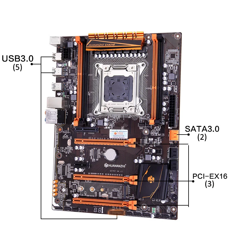 Скидка HUANANZHI Deluxe X79 материнская плата с M.2 слотом 4 DIMM 3* PCI-E x16 слотами 2 порта SATA3.0 поддержка 4*16G память 1866 МГц