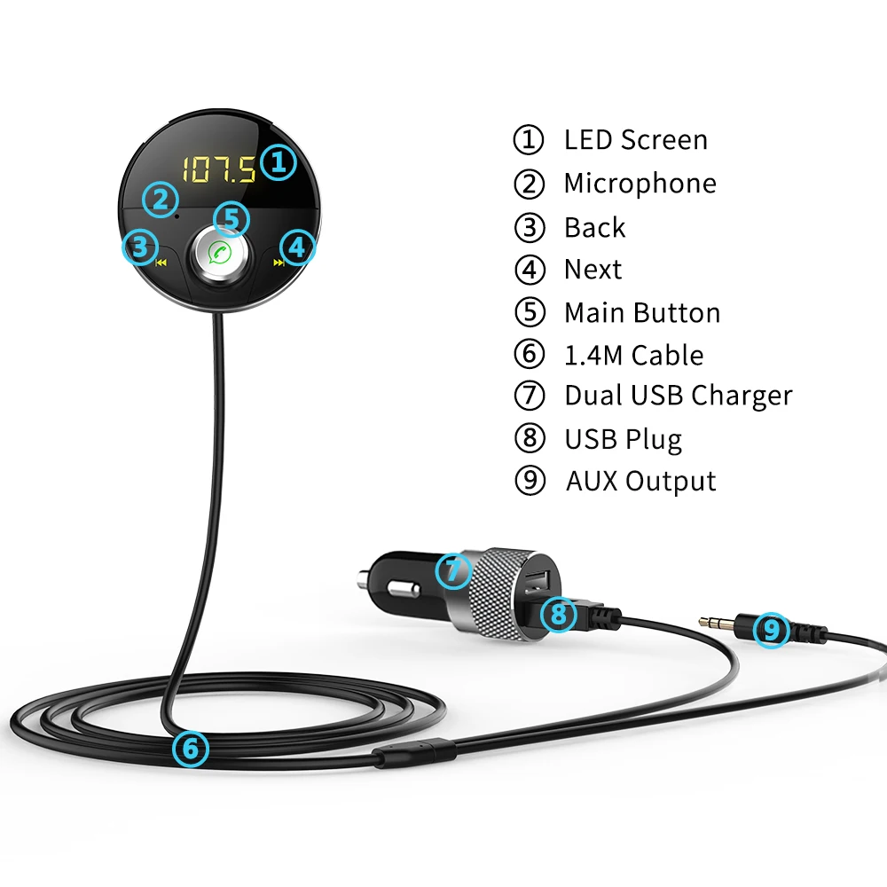 Deelife 3,5 мм разъем AUX Bluetooth 5,0 адаптер для автомобиля MP3-плеер беспроводной Авто Громкая связь USB FM модулятор Handsfree автомобильный комплект