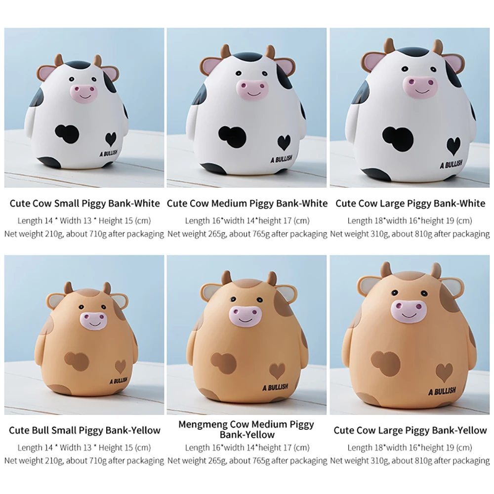 

Animal Figurines Cow Model Money Bank Piggy Bank Coin Storage Box Bedroom Home Decoration Accessories Children Birthday Gift