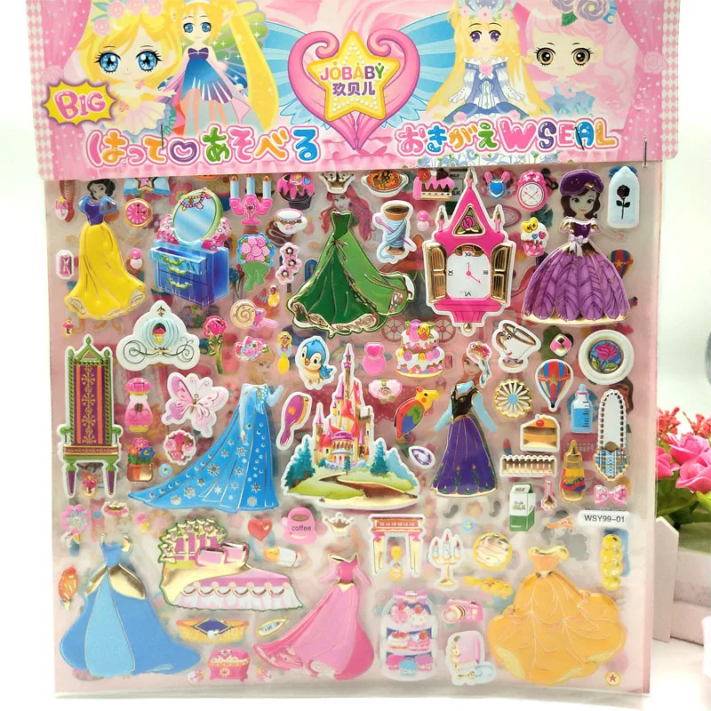 

Double-layer Dress Up Bubble Sticker Children Cartoon Sticker Three-dimensional Sticker Child Reward Paste Painting Diy