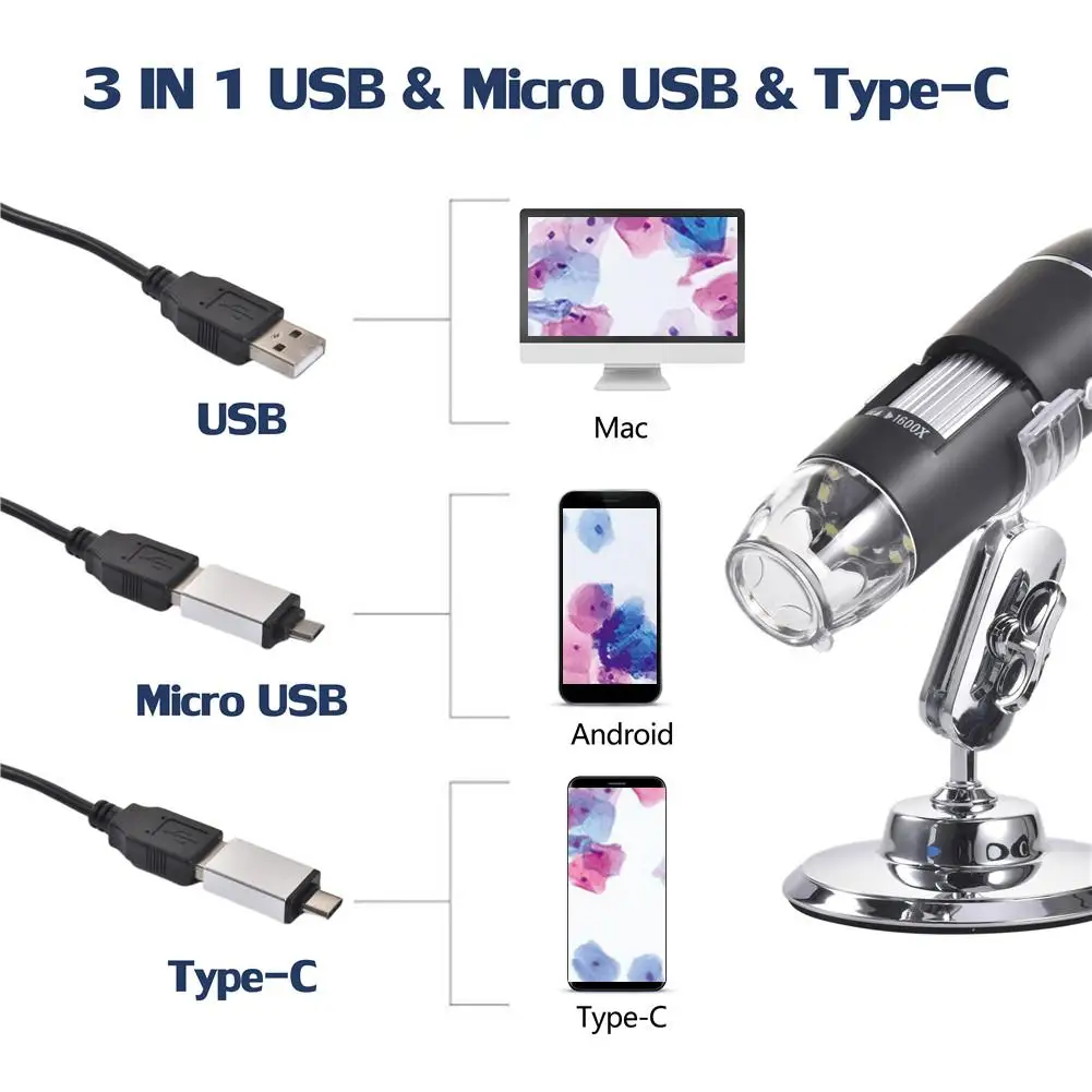 Цифровой микроскоп 200 Вт 500X/1000X USB с светодиодный светодиодными интерфейсами