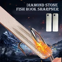 fishing hook sharpener portable diamond stone fish hook sharpen tools knife whetstone keychain for outdoor fishing accessories