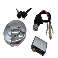 b042 motorcycle ignition switch seat lock key fuel gas cap set for honda jialing 70 jh70 cd70 70cc electric power door lock