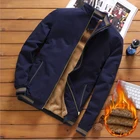 Зимняя мужская куртка-бомбер, повседневная мужская верхняя одежда, флисовая Толстая теплая куртка, мужские бейсбольные куртки, одежда