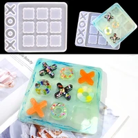 diy xo chess game classic silikon form molde resina epoxi tictactoe board mould resin mold silcone for parent child interaction